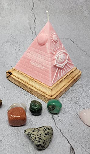 Pyramid Candle w/ Crystals Inside